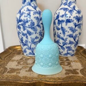 Fenton blue satin Decorative Bell, vintage